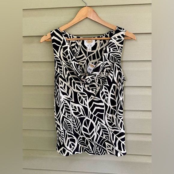 Vintage TALBOTS dead-stock NWT Pure Silk Blouse tropical sleeveless pretty sz 10 - Picture 9 of 13